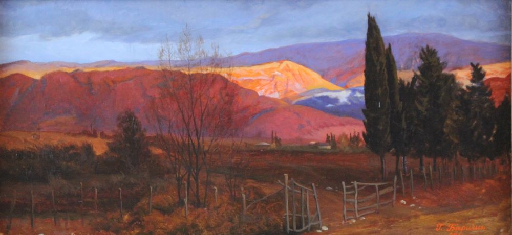 Абхазия, Зимний вечер в горах, 2011, художник Геннадий Барциц
